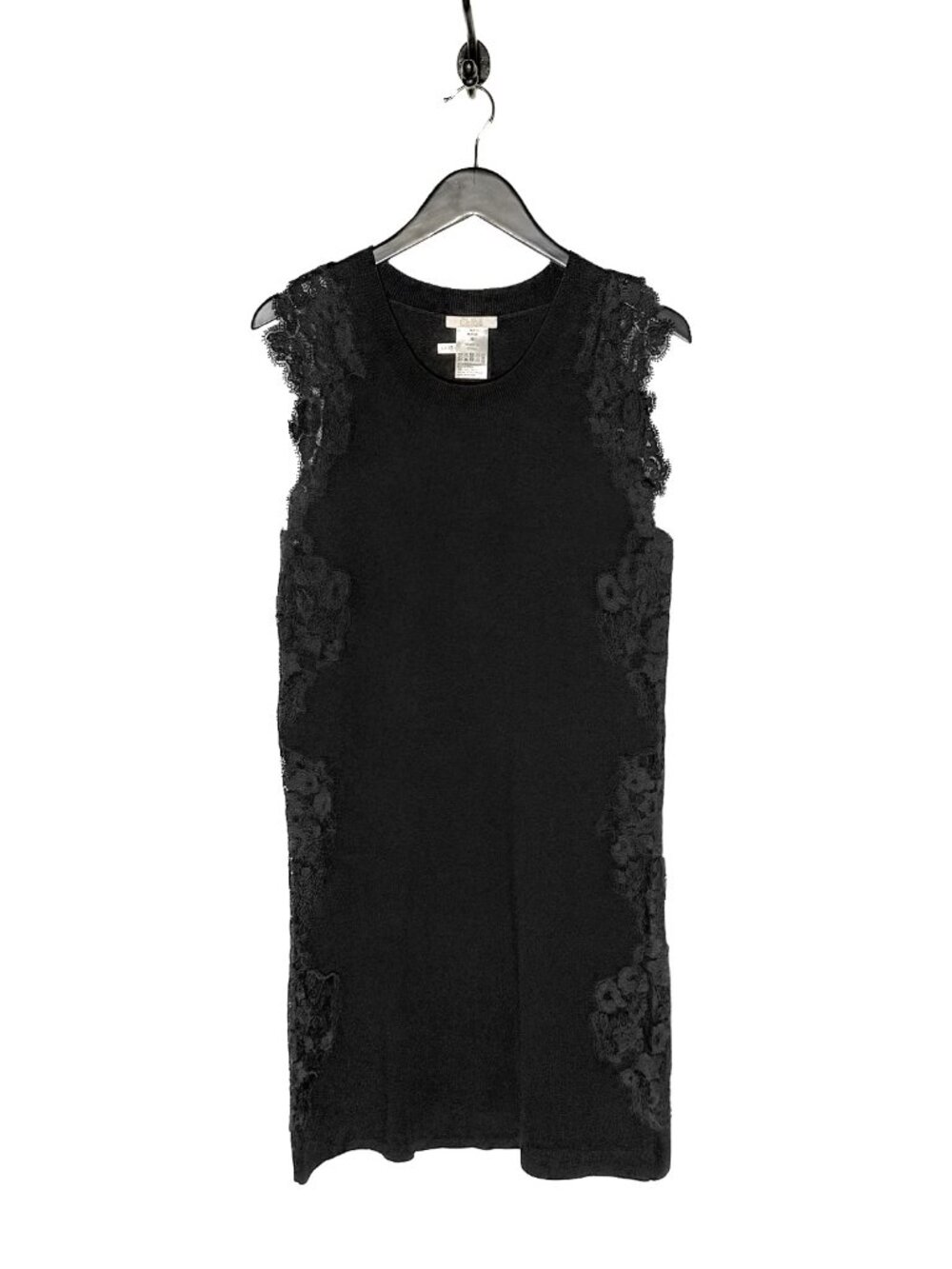 Chloé Black Wool Side Lace Insert Sleeveless Dress